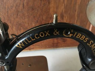 Antique Hand Crank Operated Willcox Gibbs sewing machine.  (c) 1915 2