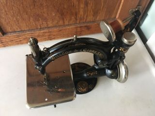 Antique Hand Crank Operated Willcox Gibbs sewing machine.  (c) 1915 6