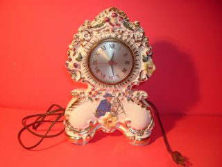 Vintage Hopalong Cassidy & Topper Decal Ceramic Mantle Clock