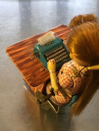 VTG Miss Busy Bee The Typist Wind Up Doll Type Writer Secretary Student 8