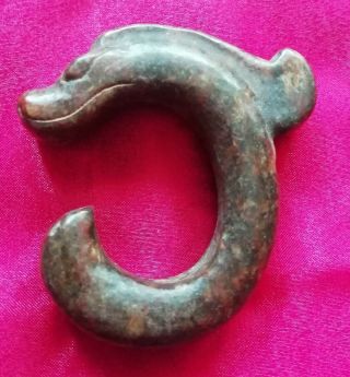 Exquisite Chinese Old Jade Hand Carved Stone Tenglong Lucky Pendant