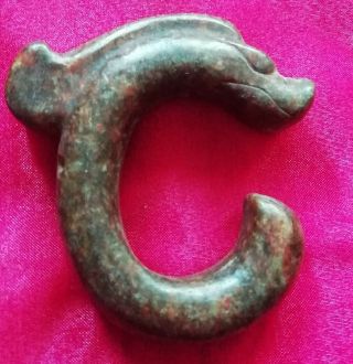 Exquisite Chinese Old Jade Hand Carved Stone tenglong Lucky Pendant 2