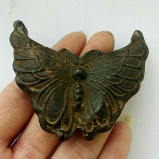 Chinese jade,  Hongshan culture,  hand - carved,  black magnet,  Butterflies,  pendant 5