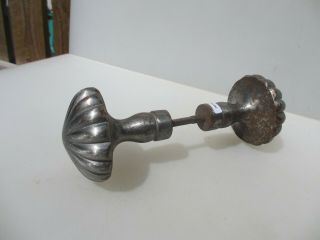 Large Vintage Iron Door Knobs Handles Pull French Ribbed