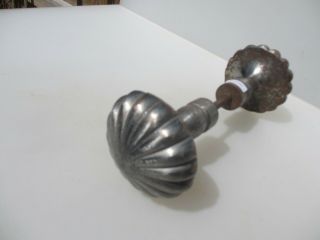Large Vintage Iron Door Knobs Handles Pull French Ribbed 2
