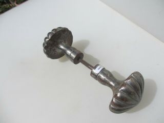 Large Vintage Iron Door Knobs Handles Pull French Ribbed 4