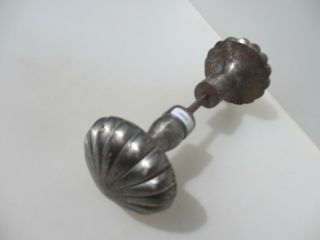 Large Vintage Iron Door Knobs Handles Pull French Ribbed 5
