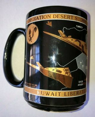 Skunk F - 117 DESERT STORM Coffee Mug 22KT Gold - 37th Tactical Fighter Wing 3