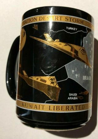 Skunk F - 117 DESERT STORM Coffee Mug 22KT Gold - 37th Tactical Fighter Wing 4