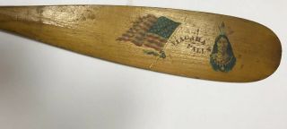 Antique Paddle Hand Painted Native American Indian Accent Wood Niagra Falls 2