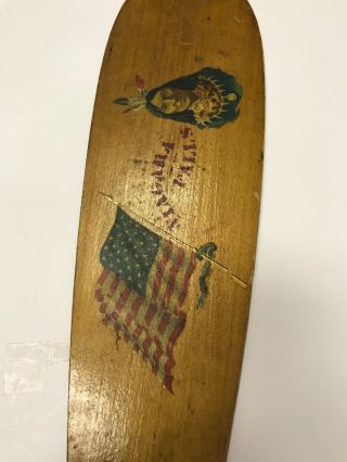 Antique Paddle Hand Painted Native American Indian Accent Wood Niagra Falls 3