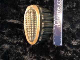 Antique Copper Oval Corn Mold,  7.  5 " X 5.  5 " X 4.  5 ",  Marked F I 2