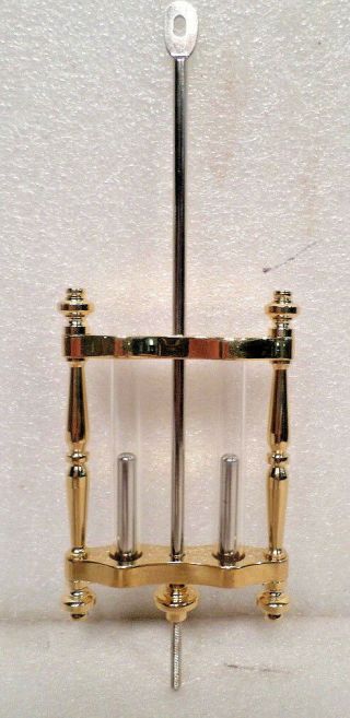 6 3/4 " Two Tube Mercury Style Brass Pendulum For Crystal Regulators & Others