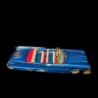 Rare Bandai 1950s Japanese Blue Chrysler Convertible Tin Litho Friction Car