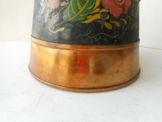 Antique Tin Toleware Coffee Pot c 1830 ' s Copper Bottom 6
