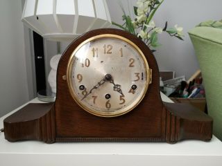 German Napoleon Hat Westminster Chimes Vintage Mantel Clock Circa 1940 