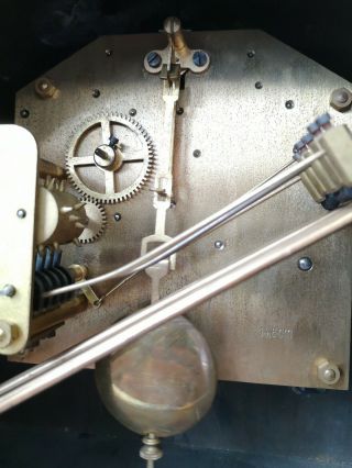 German Napoleon Hat Westminster Chimes Vintage Mantel Clock Circa 1940 ' s 4
