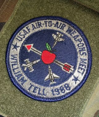 Usaf Air To Air Weapons Meet William Tell 1988 Patch W/hook (b62)