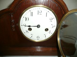 Gustav Becker Mantle Clock in Oak Case,  For Restoration. 3