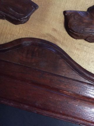 Vintage Art Deco Hand Carved Solid Wood Dog Plaque Wooden Doberman Great Dane 7