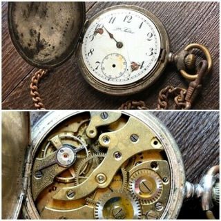 ✩ Antique Qte Salter T.  Moser & Co Silver 84 Old Pocket Watch