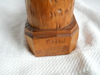 Vintage Wood Carving Blacksmith with anvil signed Canadian Artist Caron 4