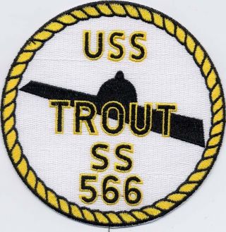 Uss Trout Ss 566 - Submarine - Bc Patch Cat No B466