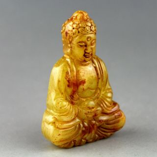 2.  4  China old jade Chinese hand - carved Buddha statue jade pendant 0438 3