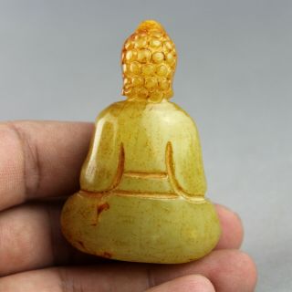 2.  4  China old jade Chinese hand - carved Buddha statue jade pendant 0438 5