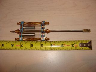 8 " Two Tube Cloisinne Brass Pendulum For Crystal Regulator