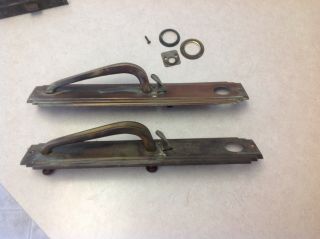 Vintage Front And Back Brass Door Plate And Handle Set