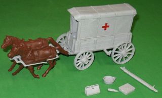 Marx Civil War Ambulance Wagon.  Vintage With Some Accessories.