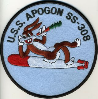 Uss Apogon Ss 308 - Bugs Bunny On Torpedo Bc Patch Cat No C5654