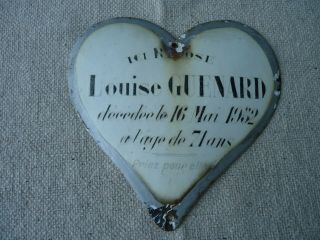 Vintage,  Circa 1952 " French Heart Memorial Plaque "