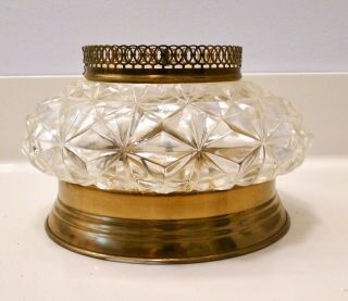 Vintage Clear Chunky Glass CEILING LIGHT Fixture 50s 2
