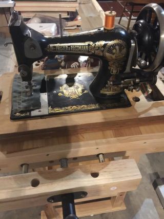 Vintage Gold Sewing Machine.  Sphinx 1920 Cast Iron.  Great For Shop Decor