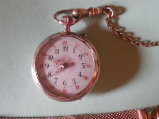Antique French ladies pocket watch 800 Silver 2
