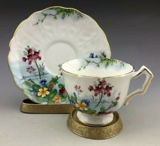 Antique Aynsley England Floral Tea Cup And Saucer