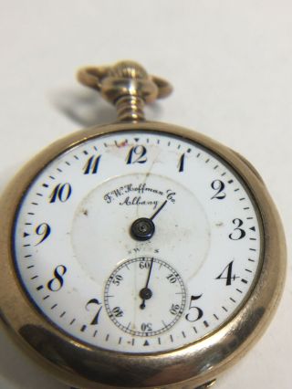 Rare W.  F.  Hoffman Co.  Albany Small Pocket Watch Windsor 20 Year Gold Filled Case