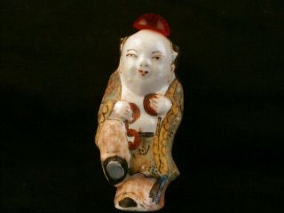 19thc Chinese Porcelain Painting Lucky Boy Snuff Bottle M124