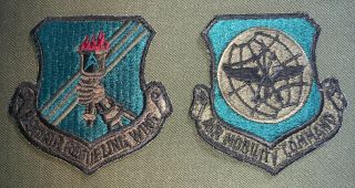 Usaf Od 319th Air Refueling Wing &air Mobility Command Patch Set Of 2 (a123)