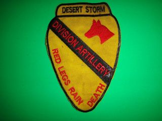 Desert Storm Patch Us 1st Cavalry Division Artillery Red Legs Rain Death