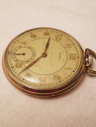 Elgin Swiss Unadjusted Pocket watch 10k gold plate 2