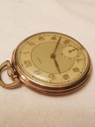 Elgin Swiss Unadjusted Pocket watch 10k gold plate 6