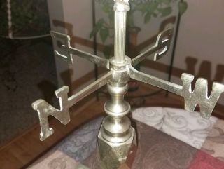 COOL Vintage SOLID BRASS Table Top WEATHER VANE With EAGLE Top 18 