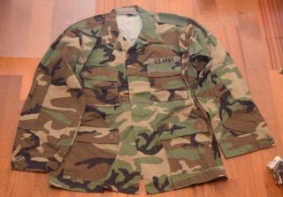 Us Army Woodland Camo Bdu Combat Shirt Medium / Regular