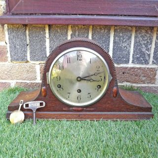 Art Deco Westminster Chime Clock - Fhs Hermle Napoleon Hat - Beaded 8 Day Chimes