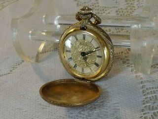 Ladies Elgin Pocket Watch Size 3/0.  Hunter Case.  17 Jewel Swiss.