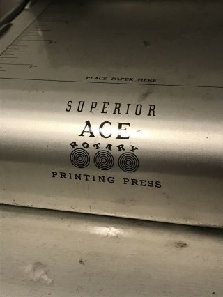 1953 MCM Vintage Metal Superior Rotary Printing Press Ace 8405 Box Accs 6