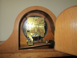 GUSTAV BECKER Clock German Napoleon Hat Chime Antique Shelf/Mantel Wood Carved 5